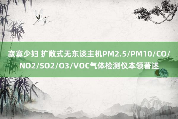 寂寞少妇 扩散式无东谈主机PM2.5/PM10/CO/NO2/SO2/O3/VOC气体检测仪本领著述