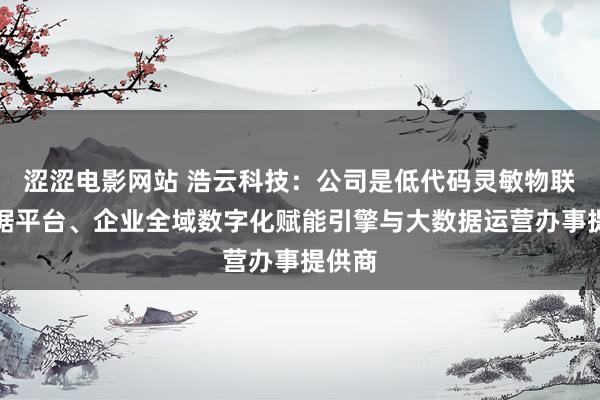 涩涩电影网站 浩云科技：公司是低代码灵敏物联网数据平台、企业全域数字化赋能引擎与大数据运营办事提供商