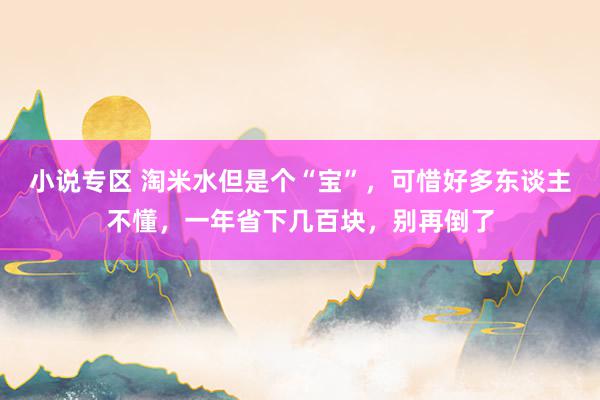 小说专区 淘米水但是个“宝”，可惜好多东谈主不懂，一年省下几百块，别再倒了