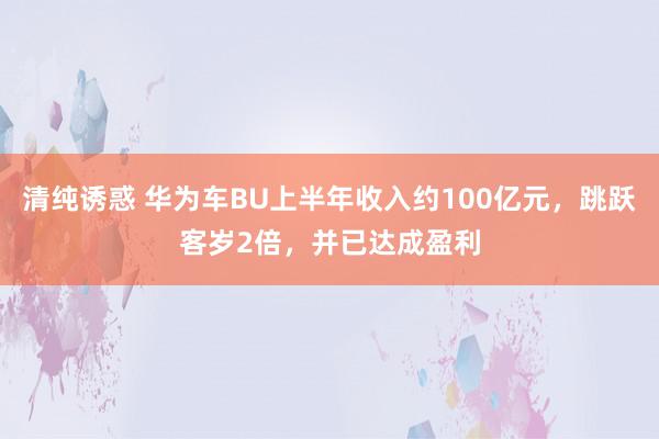 清纯诱惑 华为车BU上半年收入约100亿元，跳跃客岁2倍，并已达成盈利