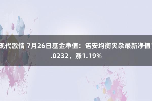 现代激情 7月26日基金净值：诺安均衡夹杂最新净值1.0232，涨1.19%