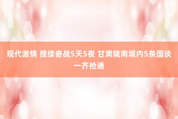 现代激情 捏续奋战5天5夜 甘肃陇南境内5条国谈一齐抢通