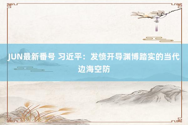 JUN最新番号 习近平：发愤开导渊博踏实的当代边海空防