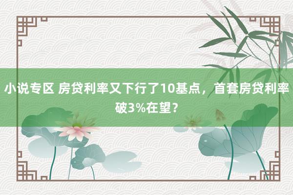 小说专区 房贷利率又下行了10基点，首套房贷利率破3%在望？