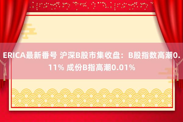 ERICA最新番号 沪深B股市集收盘：B股指数高潮0.11% 成份B指高潮0.01%