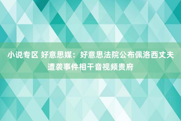 小说专区 好意思媒：好意思法院公布佩洛西丈夫遭袭事件相干音视频贵府