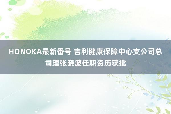 HONOKA最新番号 吉利健康保障中心支公司总司理张晓波任职资历获批