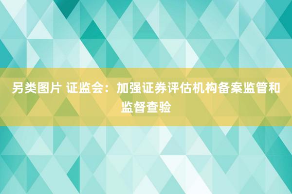 另类图片 证监会：加强证券评估机构备案监管和监督查验