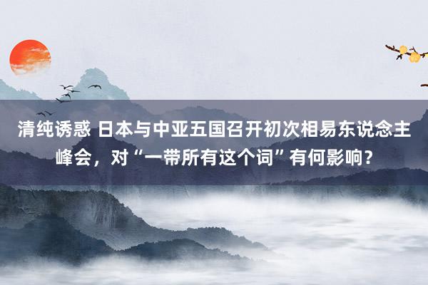 清纯诱惑 日本与中亚五国召开初次相易东说念主峰会，对“一带所有这个词”有何影响？